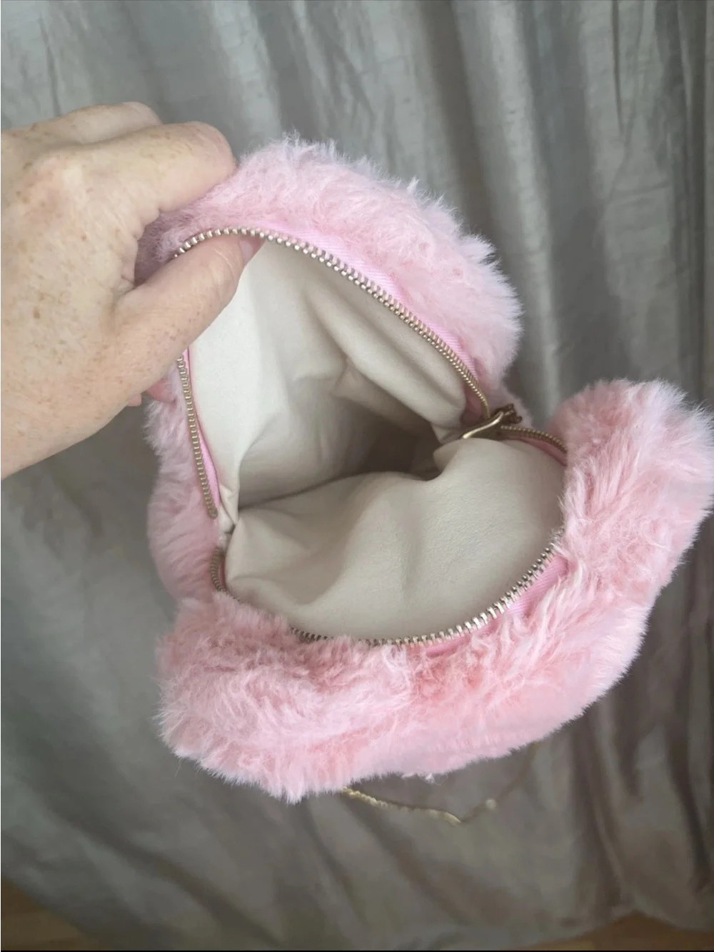 Plush Pink Teddy Bear Crossbody Bag handbag for Kids toy